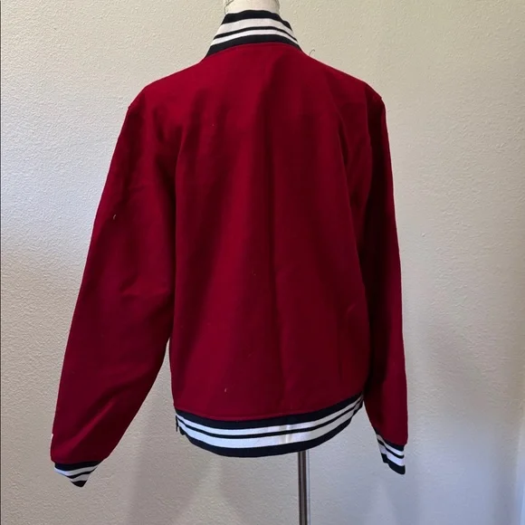 The Hundreds wool Red Bomber Sweater Jacket Sz L